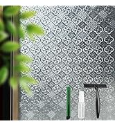 STATINT Frosted Glassy Petals 3D Begonia Window Privacy Film Decorative Non Adhesive Static Elect...