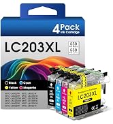 INKMATE LC203XL Ink Cartridges Replacement for Brother LC203 XL LC201 LC203BK Printer Ink Work fo...