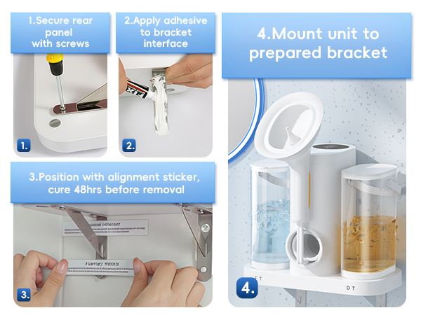 Apply adhesive to bracket interface