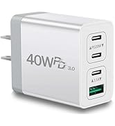 CARZONJX 40W USB C Charger Block, 4-Port Fast Charger 20W Type C Charging Cube 3.1A USB Wall Char...