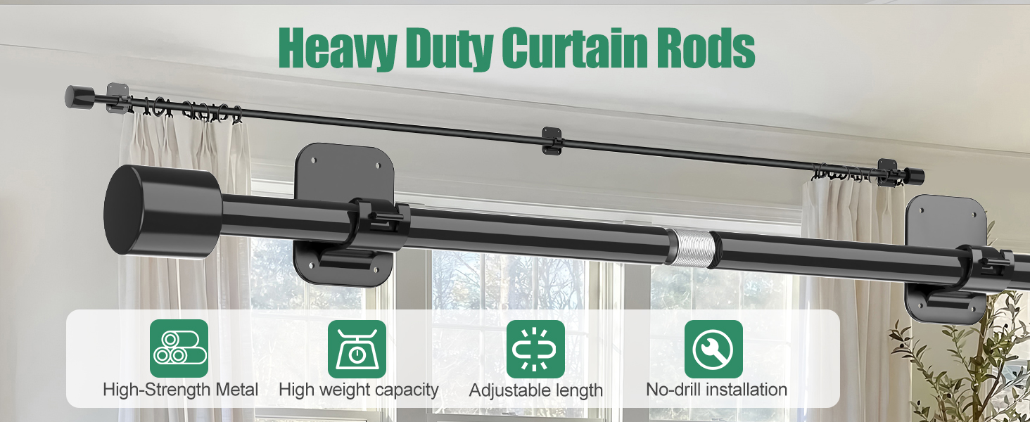 easy curtain rod brackets no drill