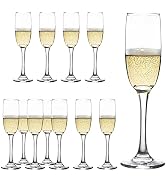 YARYOUNG Champagne Flute Glasses Set of 12, 6 Oz Classic Champagne Glass Set for Wedding, Birthda...