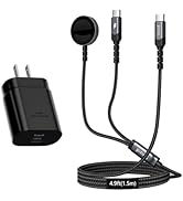 2 in 1 Samsung Watch Charger, 25W USB C Fast Charger with 5FT Charger Cable Compatible for Galaxy...