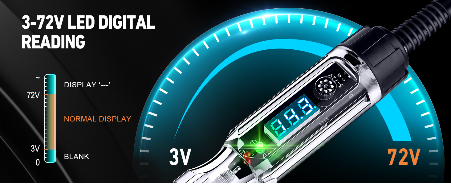 3-72V clear led digital reading