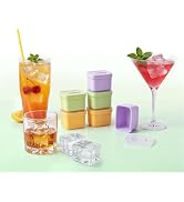 Mmkszaee Silicone Ice Cube Molds, 6 with Lids, Easy Release for Drinks | BPA-free, Easy-Release, ...