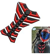 MOXRUQ 3D Motorcycle Tank Pad, Self-Adhesive Waterproof Rubber Fishbone Gas Tank Sticker, Scratch...