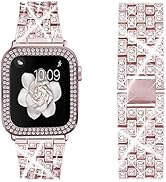 Bekomo Compatible for Apple Watch Band 49mm 45mm 41mm 38mm 40mm 42mm 44mm with 2 Pack Bling Cryst...