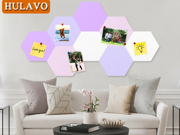 DIY Hexagon FELT BULLETIN BOARD TILES