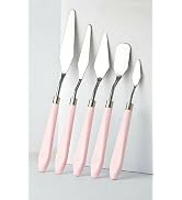 Palette Knife Set,5 PCS Stainless Steel Painting Spatulas with Pink Handle for Acrylic Painting, ...