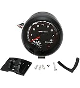 Shkalacar 3.75" Car Universal Tachometer Gauge,Automotive Tachometer Kit White Inter Shift Light ...