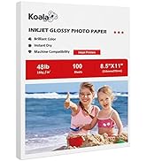 Koala Glossy Photo Paper 8.5X11 Inches 100 Sheets Compatible with Inkjet Printer 48lb
