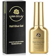 UNA GELLA 6 in 1 Gel Nail Glue for Nails Tips 10ml Long Lasting U V Nail Glue Super Strong Brush ...