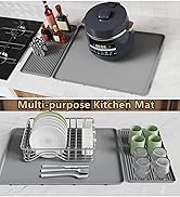 Silicone Coffee Mat, Espresso Bar Mat with Dish Drying Mat
