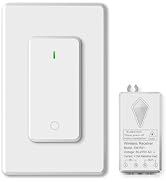 Nineleaf Wireless Light Switch and Receiver Kit, Wireless Remote Light Switch, Wireless Wall Swit...