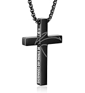 Gnamy Basketball Easter Basket Stuffers - Cross Necklace Gifts for Boys Men, Cross with Bible Ver...