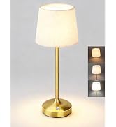 LAVAED Cordless Table Lamps Rechargeable Bedside Lamp 3 Color Temperature Stepless Dimmable, Smal...