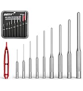 9-Piece Roll Pin Punch Set - Fast Pin Removal - Durable Steel & Construction - For Automotive, Fi...