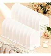 18 Pack Acrylic Wedding Signs 5 x 7 Inch DIY Blank Table Number with Base White Arch Shape Menu B...