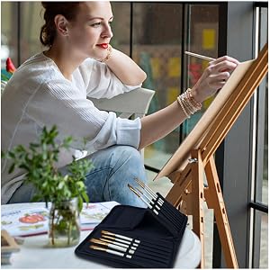 black canvas paint brush
