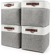 Bagnizer Collapsible Fabric Storage Cubes 11x11 Cube Storage Bins, 4 Pack Closet Baskets Box with...