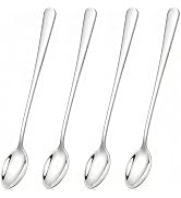 4 PCS Long Handle Iced Tea Spoons, 7.7-Inch Stainless Steel Coffee and Tea Spoons Set for Iced Co...