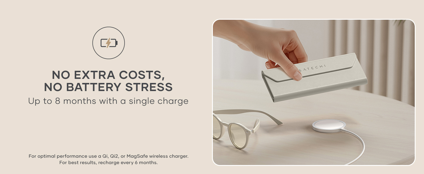 Satechi FindAll Smart Glasses Case with FindMy, Foldable, Portable, Rechargeable, Left-Behind Alerts