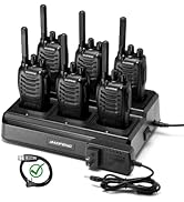 BAOFENG BF-88ST Walkie Talkies Long Range (6 Pack), Rechargeable Two Way Radio with 6 Way Multi U...