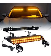 Xprite Amber LED Visor Strobe Dual Light Bar, Interior Windshield Sunvisor Safety Emergency Warni...