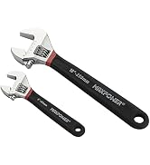 MAXPOWER 2PCS Adjustable Wrench Set, Professional Shifter Movable Spanner with Double Dipping Han...