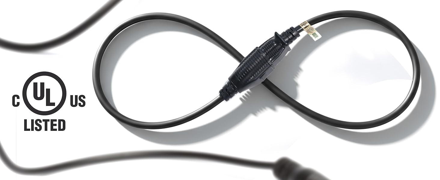 extension cords ul listed heavy duty black