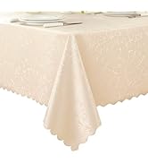 HOMOHEINI Rectangle Table Cloth, Waterproof Heavy Duty Vinyl Tablecloths, Stain-Resistant Wipeabl...