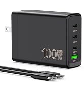 100W USB C Charger Block,4-Port GaN Fast Charger for MacBook Pro, MacBook Air, Google Pixelbook, ...