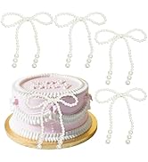 12PCS Elegant Pearl Bow Cake Toppers,Pearl Bows Decorations for Weddings,Birthdays,Bridal Showers...