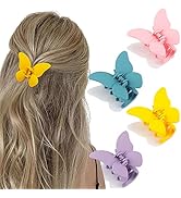 ATODEN Butterfly Hair Clips 4 Pcs Hair Claw Clips for Women 2.6'' Cute Hair Clips for Girls Nonsl...