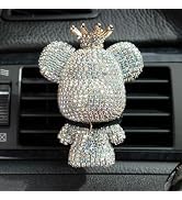 Cute Car Accessories, Bling Crystal Bear Car Air Freshener With Vent Clip,Rhinestone Aesthetic Ca...