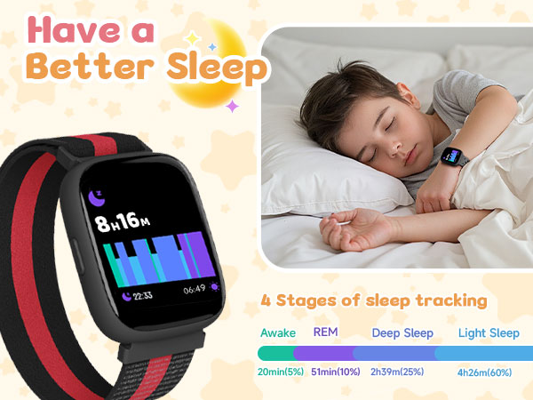 Smart Watch for kids Sleep Monitor