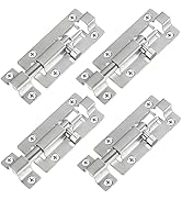 FATLODA 4 Pack Barrel Bolt Latch, Slide Bolt Latch 3 Inches Slide Latch Lock, Thickened Stainless...