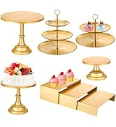 EUSOAR Cupcake Display Stand, 8pcs Metal Cake Display Stands Set, 3 Tier Serving Tray Dessert Tab...