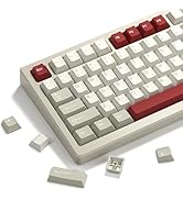 Womier Keycaps, Custom PBT Doubleshot Keycaps 60 65 75 100 Percent, Cherry Profile Retro Keycaps,...