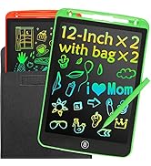 2 Pack LCD Writing Tablet for Kids Doodle Board 12-Inch with 2 Bag, Electronic Drawing Tablet Dra...