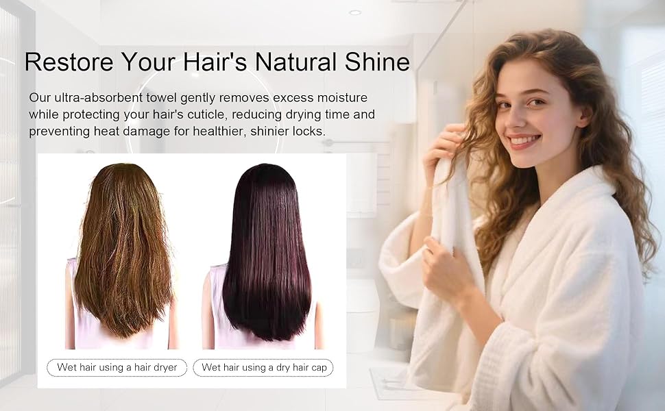 Compare the result after drying your hair between hair turbans and dryer machine