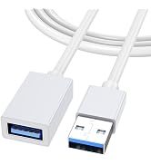 ZeniKon White USB Extension Cable 3FT, USB A 3.0 Extender Cable 3 FT | 5Gbps High Speed Male to F...