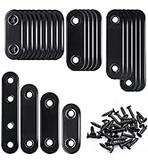mxuteuk 24pcs Metal Straight Braces Flat Mounting Bracket Corner Connector Mending Repair Flat Pl...