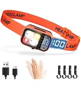 DARKBEAM LED Headlamp High Lumens USB Rechargeable Dual Light Headlight for Hardhat with Motion S...