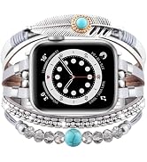 VISOOM Band For Apple Watch Bands Women 42mm(S10) 41mm 40mm 38mm,Posh Multilayer Fashion Handmade...