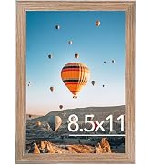 8.5x11 Picture Frame Rustic Brown for Wall Hanging or Tabletop, Wall Mounting Horizontally or Ver...