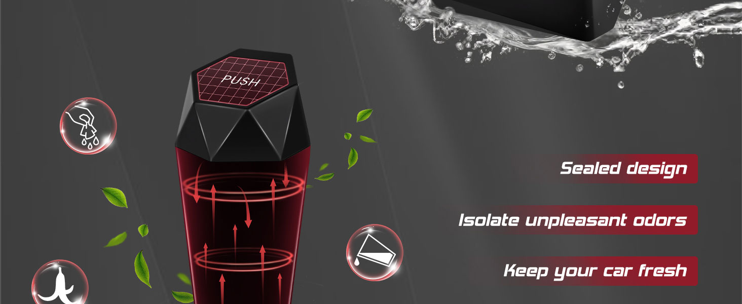 car trash can with lid