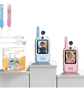 eSynic Portable Kids Video Walkie Talkies 2 Pack-Dual Cameras-500ft Long Range 2 Way Video Camera...
