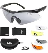 HUNTPAL Hunting Shooting Safety Glasses Shooting Range Eye Protection Goggles Set with 4 Intercha...