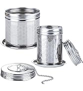 2Pack Tea Infuser Tea Strainer for Loose Tea, Stainless Steel Tea Ball with Chain Hook and Drip T...